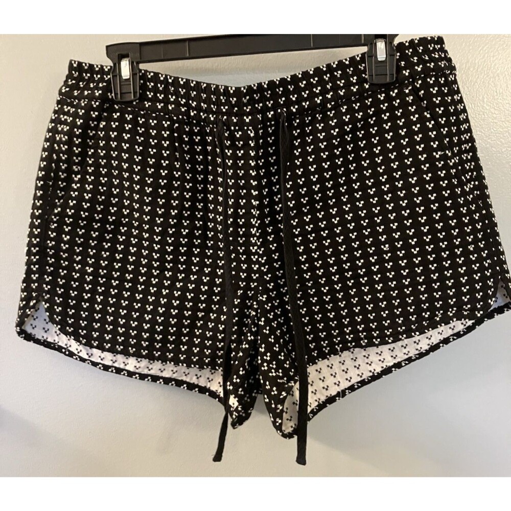 Ann Taylor Loft Lightweight Black & White Cotton Elastic waist shorts Size M